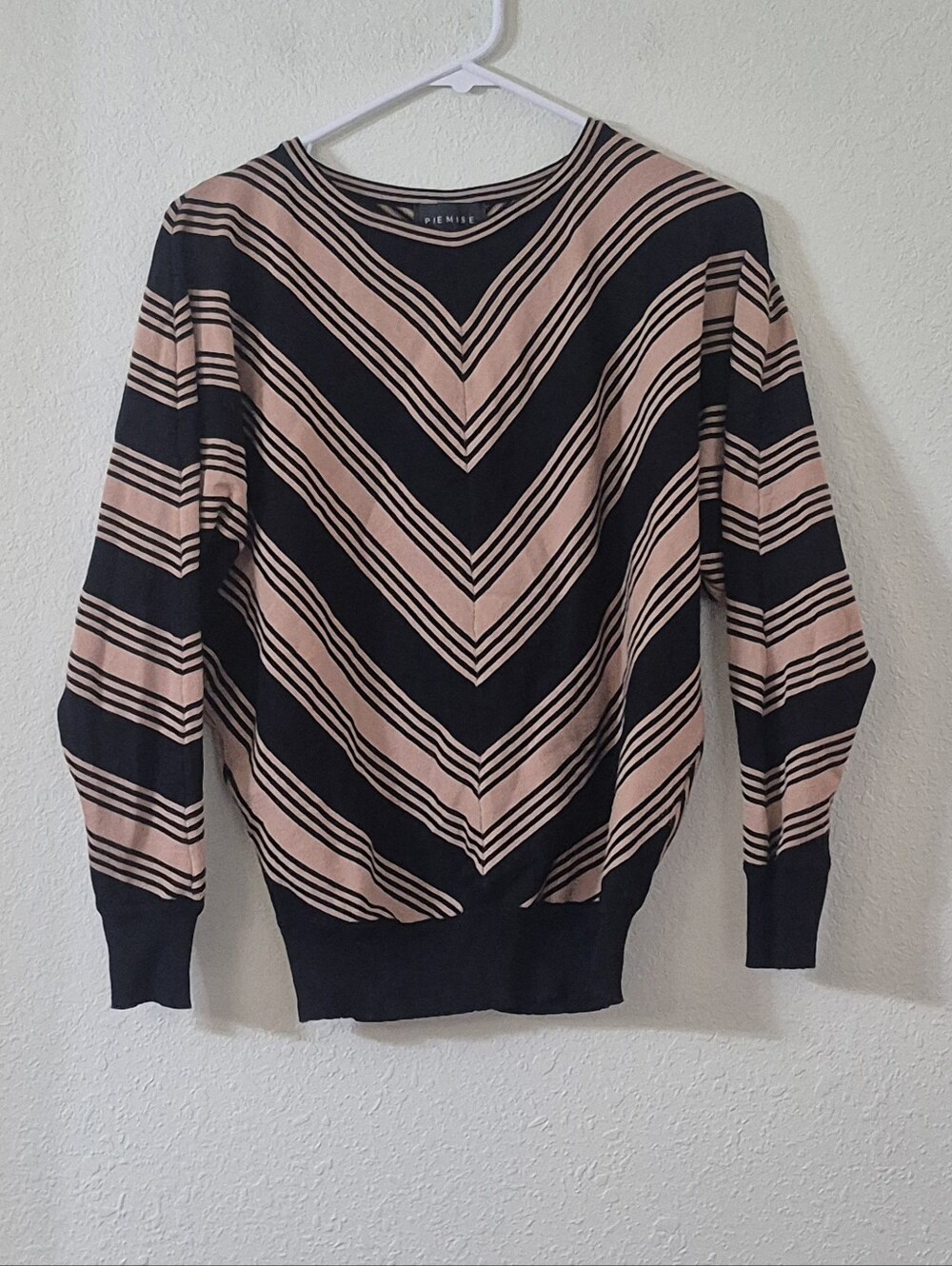 Premise Black and Brown Chevron Crewneck Sweater